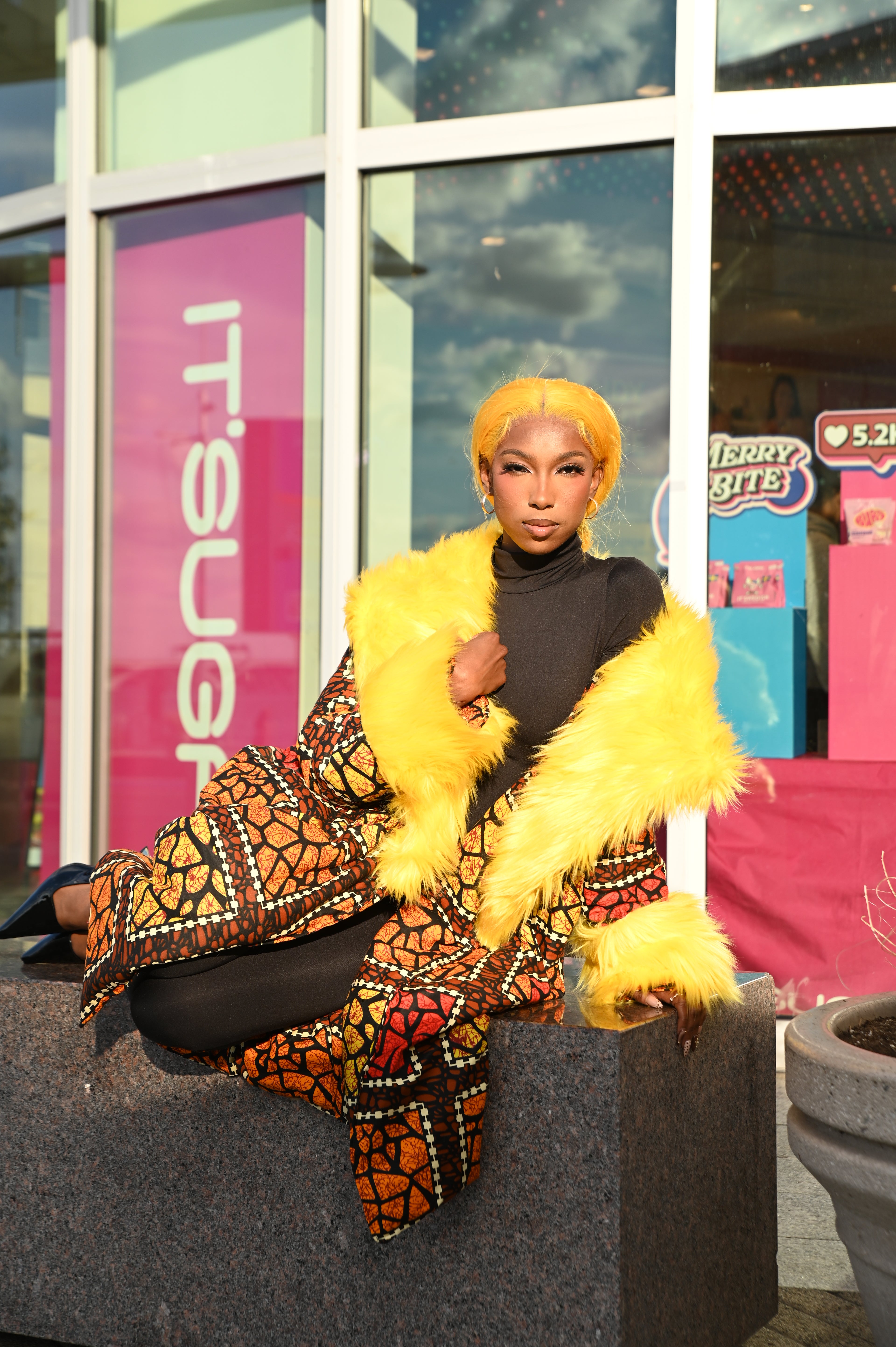 Oversized Yellow Lori Trench Coat