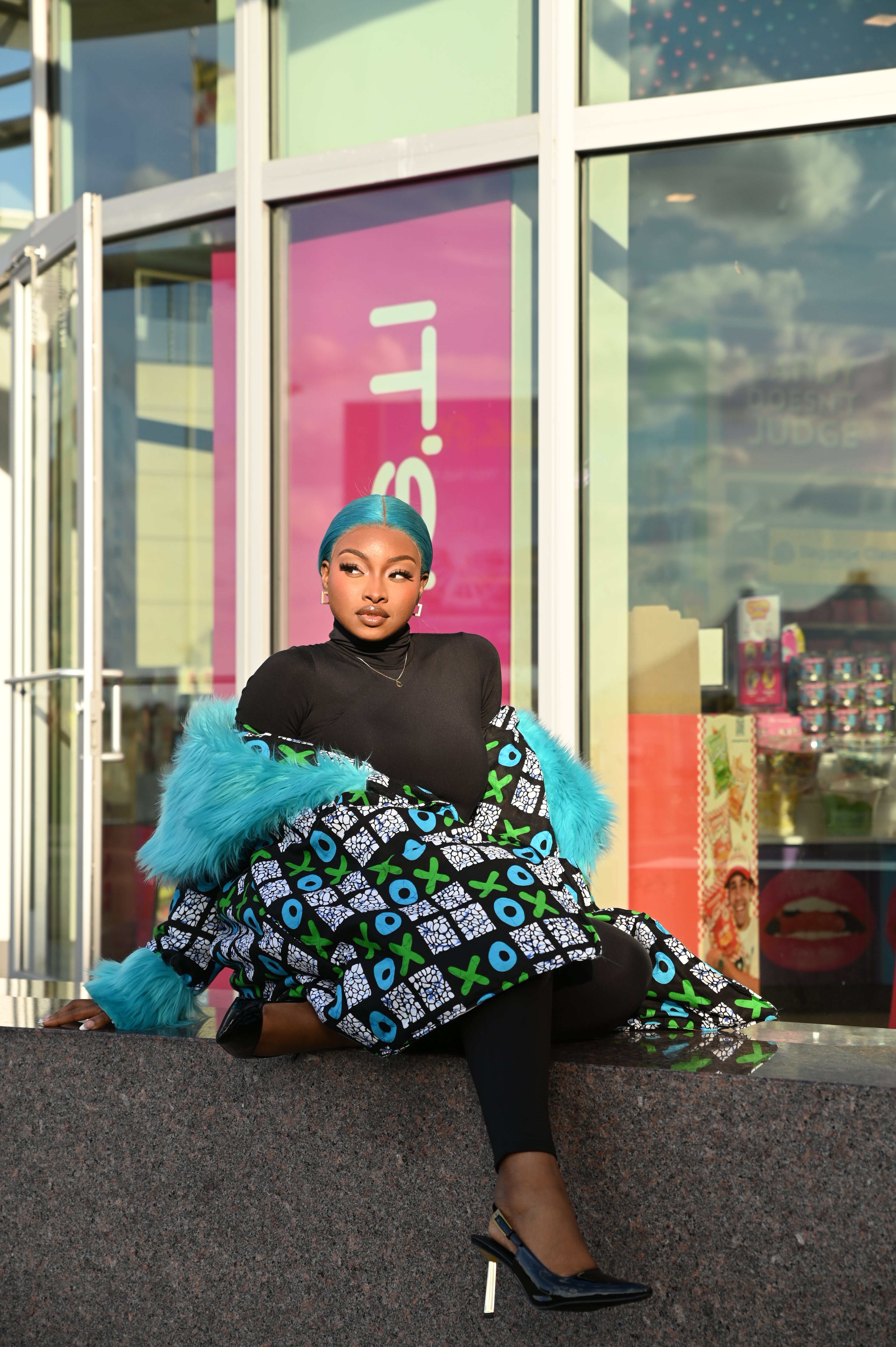 Oversized Blue Lori Trench Coat