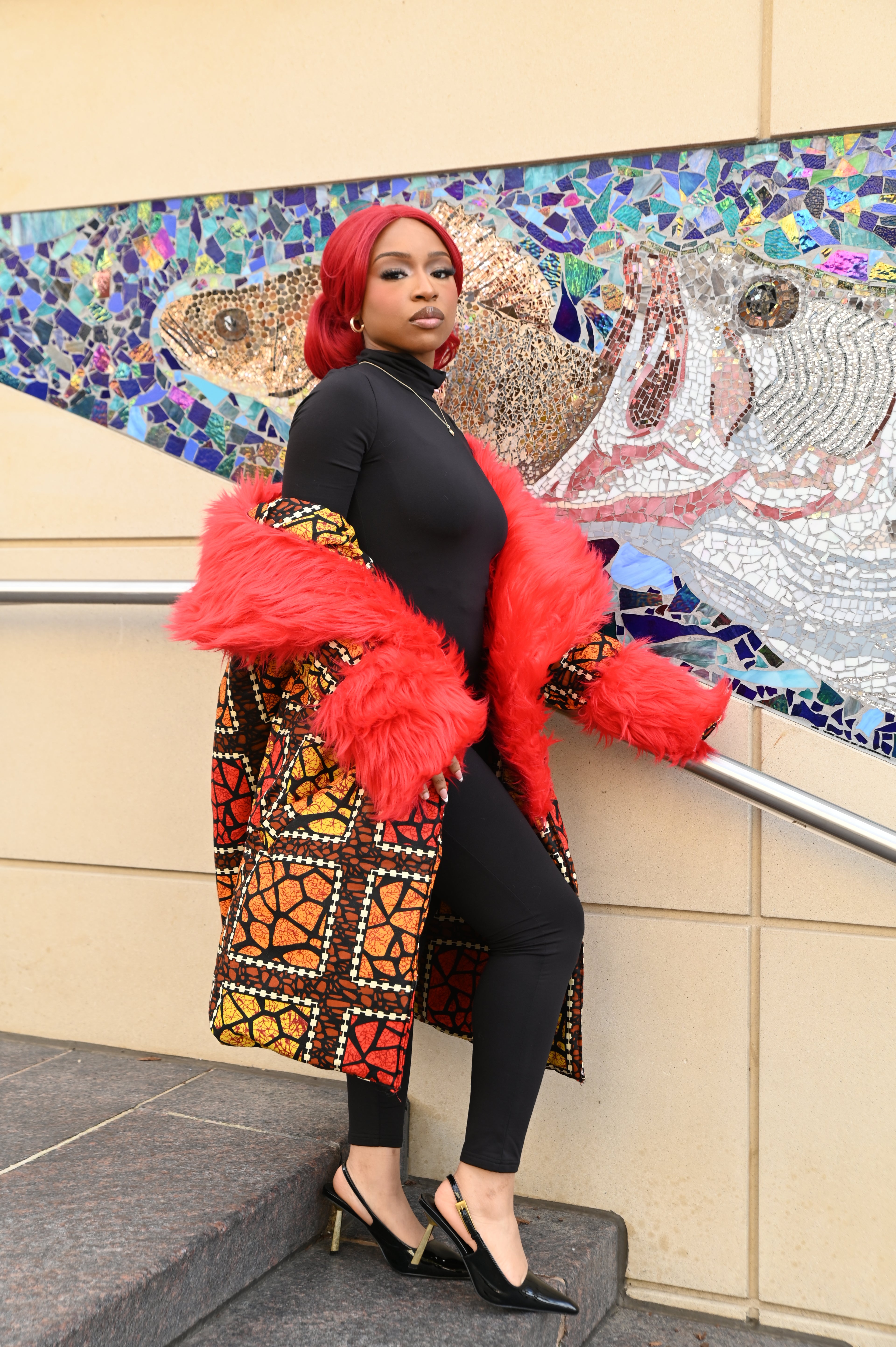 Oversized Red Lori Trench Coat